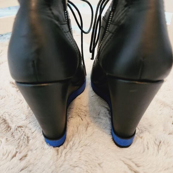 NANETTE LAPORE BLACK PLATFORM TIE SHOES SIZE 8.5 - Picture 11 of 11